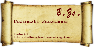 Budinszki Zsuzsanna névjegykártya